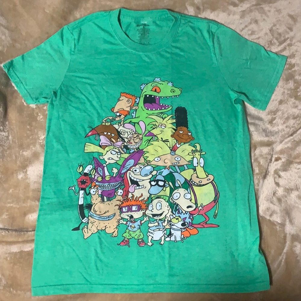 Green 90s Nickelodeon Cartoons Shirt